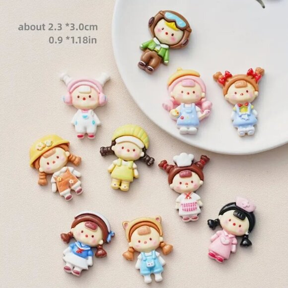 TEN Cute Colorful Cartoon Kids Resin Charm refrigerator magnet Set - Picture 2 of 3
